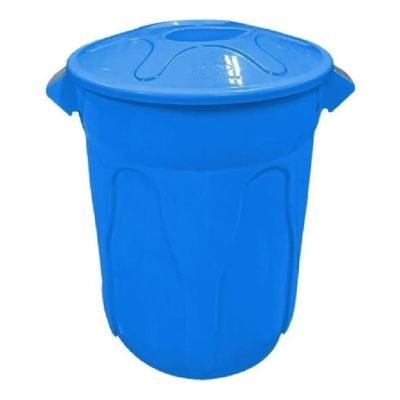Lixeira Plastica Com Tampa 60 Litros Azul