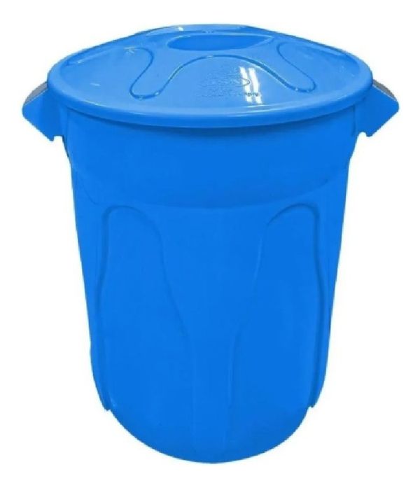 Lixeira Plastica Com Tampa 60 Litros Azul