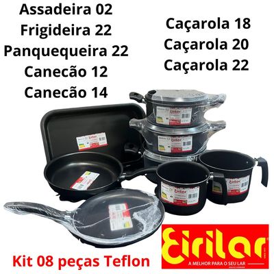 Jogo Conjunto De Panelas 8 Peças Eirilar Teflon Linha Especi