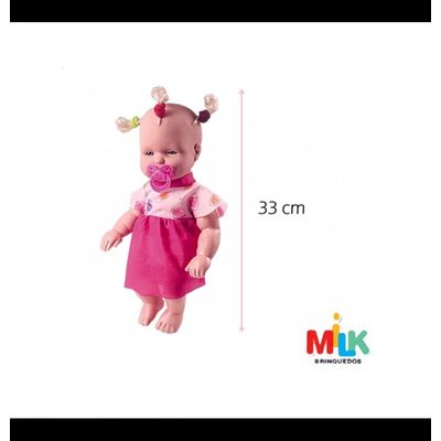 Boneca Lindinha Branca 33cm Milk Brinquedos Ref 605