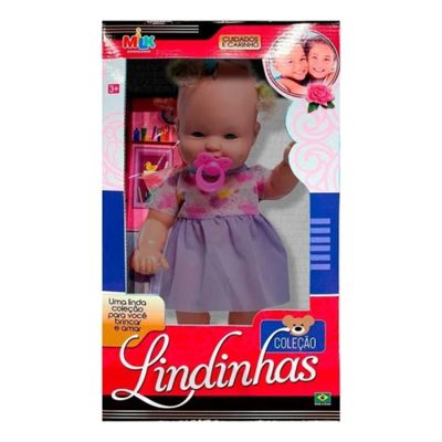 Boneca Lindinha Branca 33cm Milk Brinquedos Ref 605