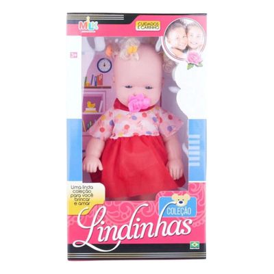Boneca Lindinha Branca 33cm Milk Brinquedos Ref 605
