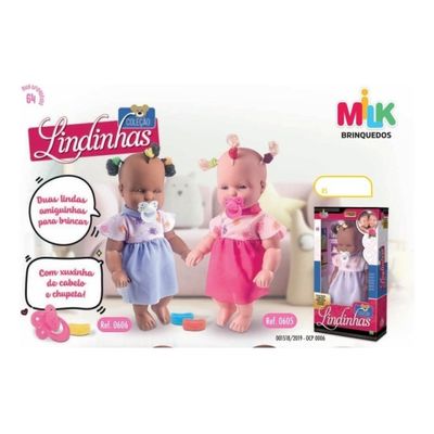 Boneca Lindinha Branca 33cm Milk Brinquedos Ref 605