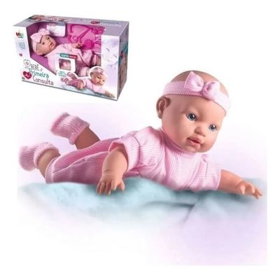 Boneca Bebê Primeira Consulta C/ Acessórios Médicos Milk 393