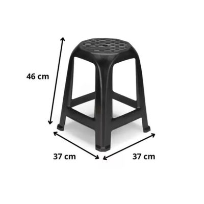 Banco Banqueta Plástico Preto Plasnorthon 46 Cm Cor Preta