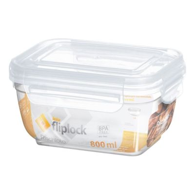Pote Fliplock Em Plástico Transparente 800ml Rischioto