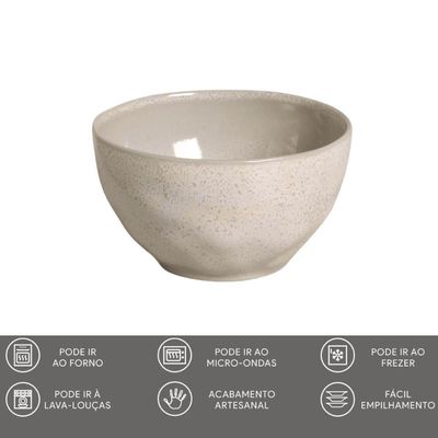 4 Bowls Orgânico Latte 558ml Cumbuca Servir Porto Brasil 13x7cm Off White