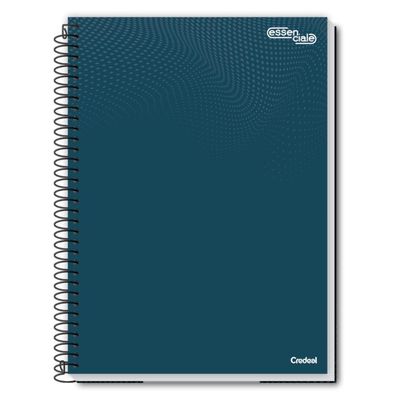Caderno Espiral Universitário A4 10 Matérias 160 Folhas Essenciale Credeal Azul