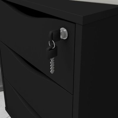 Gaveteiro Artany Face com 3 Gavetas - Preto