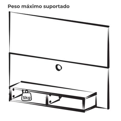 Painel Suspenso Para Tv 50 Pol 120 Cm Pinho Arly Pinho