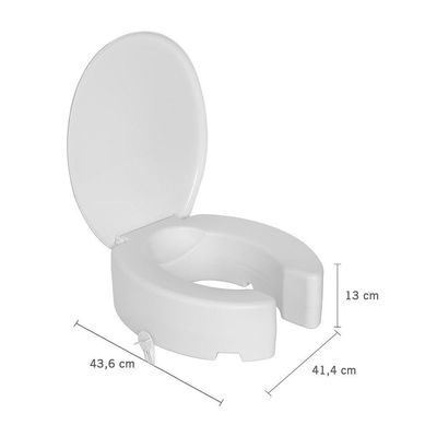 Assento Sanitário Elevado Astra Tae13t-t Com Tampa E Trava 13cm Anatômico Branco