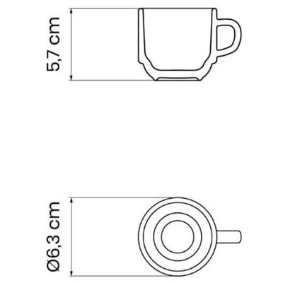 Conjunto com 6 Xícaras e Pires para Café Tramontina Paola em Porcelana Branca - 100 ml