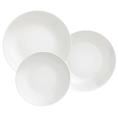 Conjunto com 12 Pratos Tramontina Leonora em Porcelana - Branco
