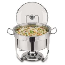 Rechaud Banho-Maria Tramontina Inox com Tampa de Vidro - 7L