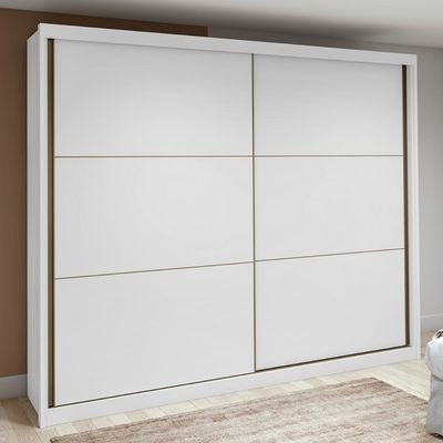 Guarda Roupa Easy Max 2 Portas S Espelhos E Pés Branco Lopas