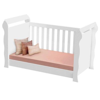 Berço Americano Lara E Cômoda Infantil Ane Branco Brilho – Phoenix Baby