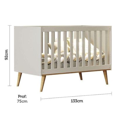 Berço Americano Ambiente Ludmila Off White Bétula - Carolina Baby