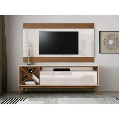 Painel Para Tv Até 65 Polegadas Merlot Off White E Naturale 178cm