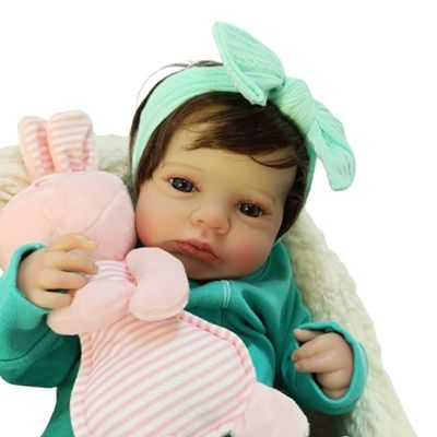 Bebê Reborn Menina Olhos Abertos Artesanal Realista Cabelo Implantado Fio A Fio