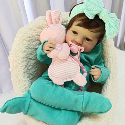 Bebê Reborn Menina Olhos Abertos Artesanal Realista Cabelo Implantado Fio A Fio