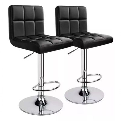 Kit 2 Cadeiras Alta Gomos Estofada Giratoria Confortavel Cozinha Bar
