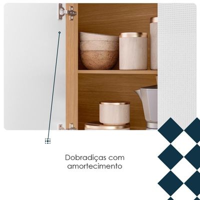 Cozinha Compacta 9 Portas 1 Gaveta 201 Cm Pulse Freijo