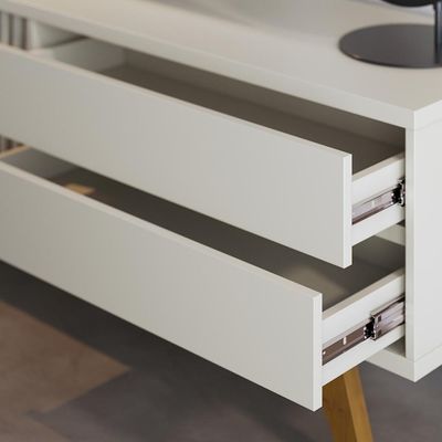 Rack Para Tv Até 75 Polegadas 1 Porta 2 Gavetas Veneza Off White 200cm