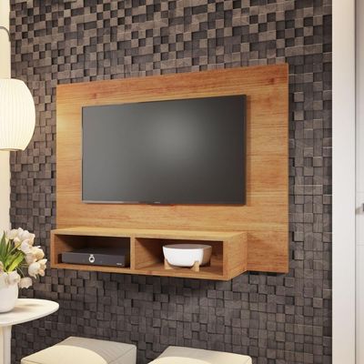 Painel Para Tv Até 43 Polegadas Com Nicho Jazz Mel 120cm