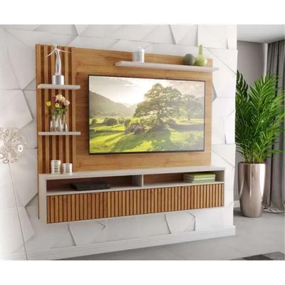 Painel Home Para Tv Até 65 Polegadas 1 Porta Versalhes Mel E Off 180cm