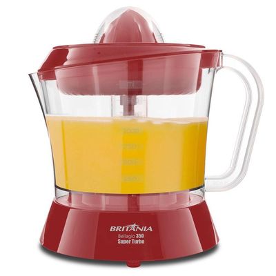 Espremedor De Frutas Britânia Bellagio 350 Turbo Vermelho 110V