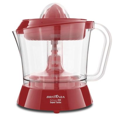 Espremedor De Frutas Britânia Bellagio 350 Turbo Vermelho 110V