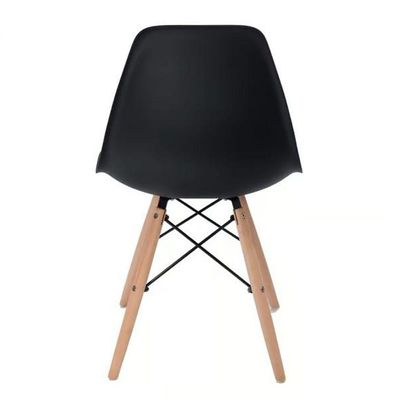 Conjunto 4 Cadeiras Concha Sala Jantar Cozinha Eiffel Pé Palito Preto