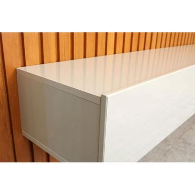 Painel Home Para Tv 70 Polegadas 2 Gavetas Ripado Slim Nature E Off White 280cm