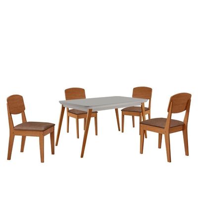 Mesa De Jantar Copper 120cm Tampo Mdf Vidro 4 Cad Copper Tork/off/naturale/serig. Off