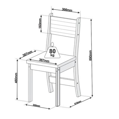Conjunto Mesa De Jantar Retangular Milani Mel 4 Cadeiras Sol Linho Bege