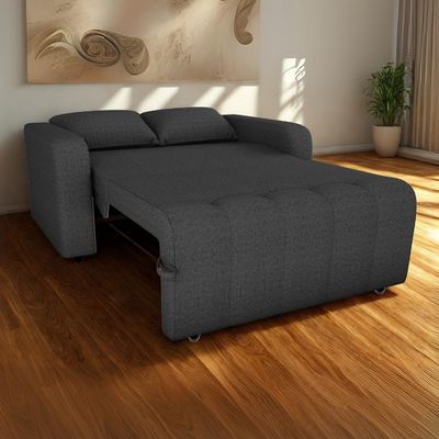 Sofa Cama 2 Lugares 138 Cm Amora Linho Vancouver Milani Store Chumbo