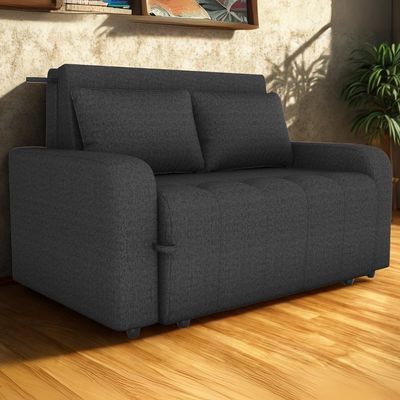 Sofa Cama 2 Lugares 138 Cm Amora Linho Vancouver Milani Store Chumbo