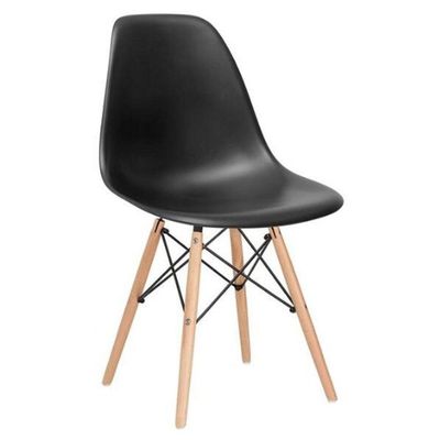 Conjunto 4 Cadeiras Concha Sala Jantar Cozinha Eiffel Pé Palito Preto