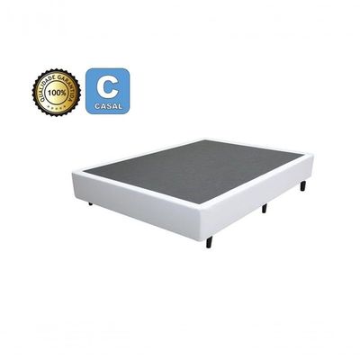 Cama Box Casal 138 Bello Box - Tecido Sintético Branco