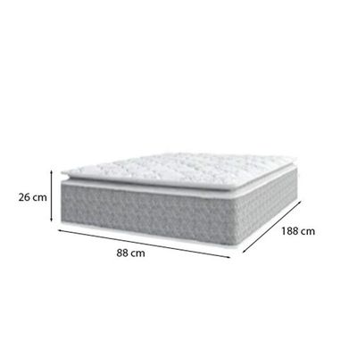 Cama Box Solteiro 88 Sintetico Marrom Com Colchão Nazar Viscoeslástico D33 Cinza