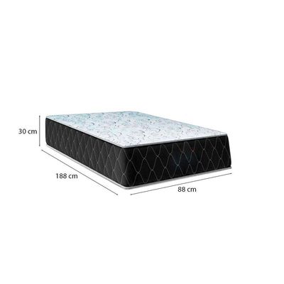 Cama Box Solteiro 88 Tecido Sintético Preto Com Colchão Marrocos - Poliéster - Espuma D33 30cm