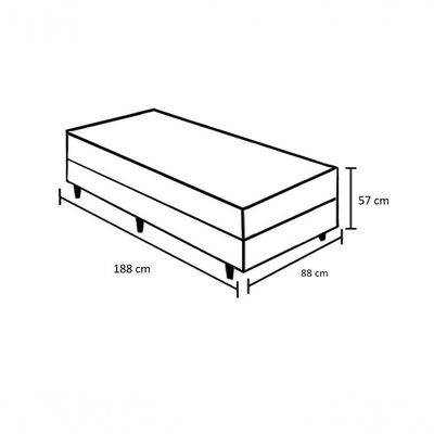 Cama Box Solteiro 88 Tecido Sintético Preto Com Colchão Lisboa Bello Box Espuma D28 Preto