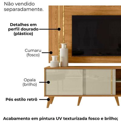 Painel Rack Bancada Tv 60 Pol 160 Cm Cronos Cumaru  Madetec