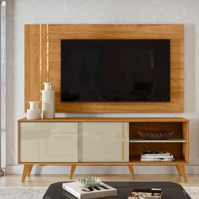 Painel Rack Bancada Tv 60 Pol 160 Cm Cronos Cumaru  Madetec