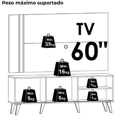 Painel Rack Bancada Tv 60 Pol 160 Cm Cronos Cumaru  Madetec