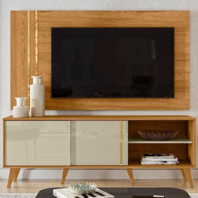 Painel Rack Bancada Tv 60 Pol 160 Cm Cronos Cumaru  Madetec