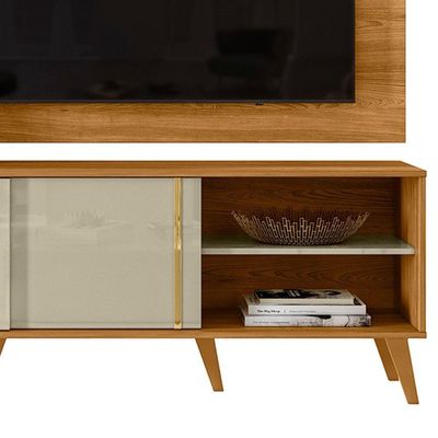 Painel Rack Bancada Tv 60 Pol 160 Cm Cronos Cumaru  Madetec