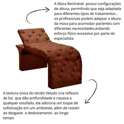 Maca Estofada Estética Cílios Regulável Spa Veludo Valentina Terracota
