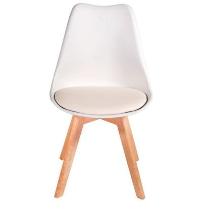 Kit Com 2 Cadeira Leda Branca Estofada Sala Jantar Moderna