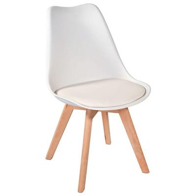 Kit Com 2 Cadeira Leda Branca Estofada Sala Jantar Moderna